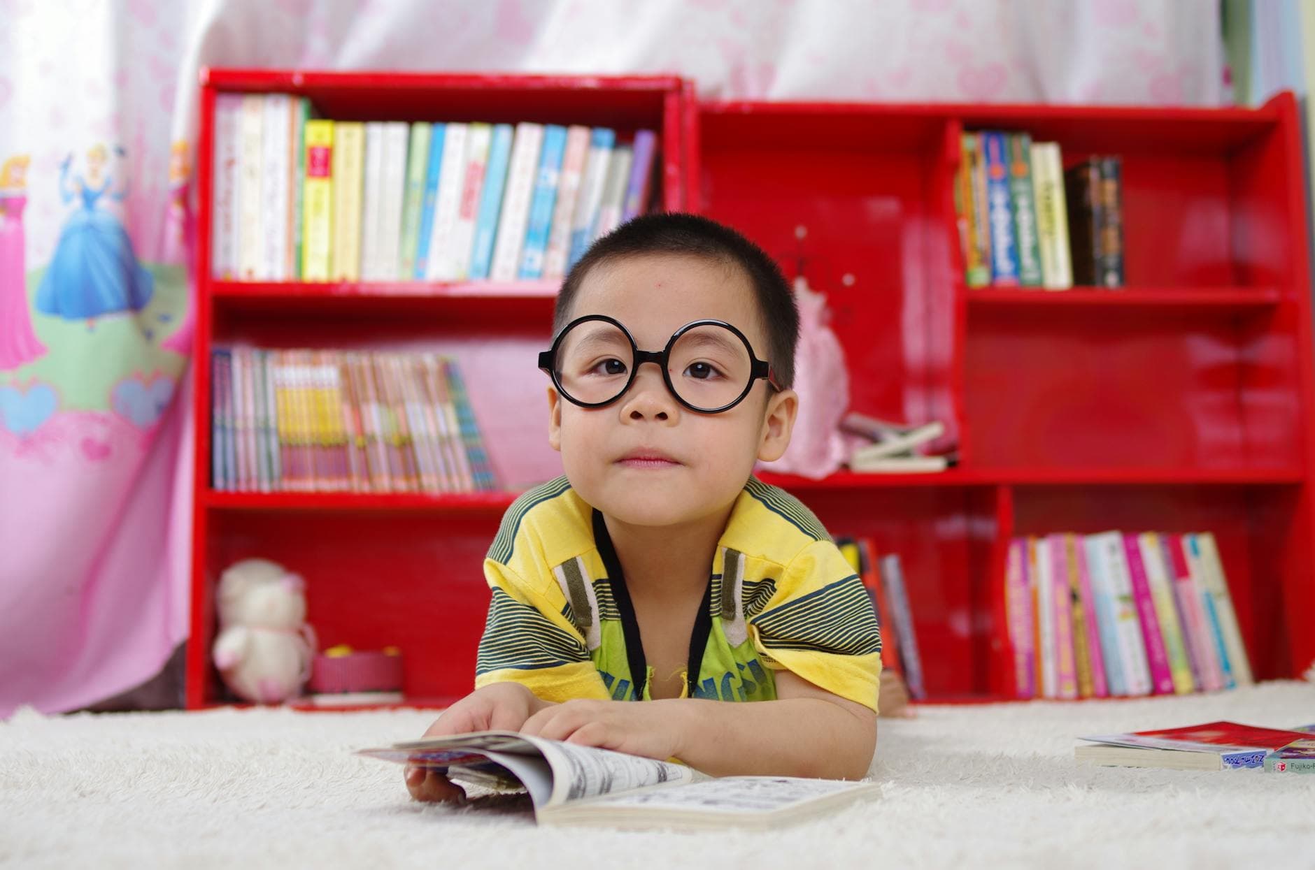 student in glasses